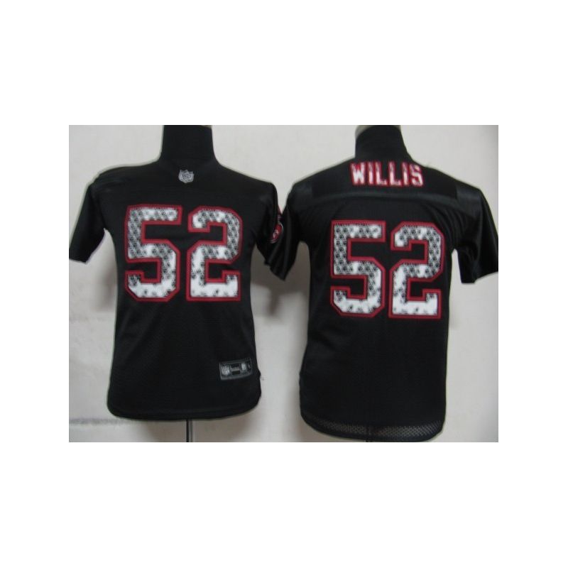 Cheap Patrick Willis 49ers Youth Jersey #52 Black From China United Sideline