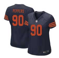 [Women's Game] Chicago Bears #90 Julius Peppers (Blue Orange Number) M