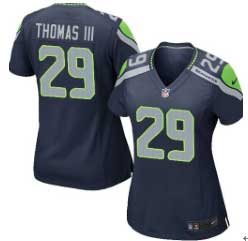 [Women's Game] Seattle Seahawks #29 Earl Thomas III (Blue) M