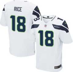 [Men's Elite] Seattle Seahawks #18 Sidney Rice (White) 44/L