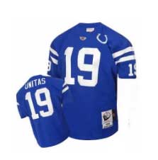 [Men's throwback] Indianapolis Colts #19 Johnny Unitas (Blue, short sleeves) M/48