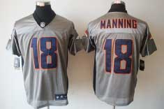 [Men's Grey shadow] Denver Broncos #18 Peyton Manning M/40